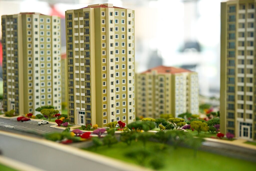 maquete de condomínio na planta